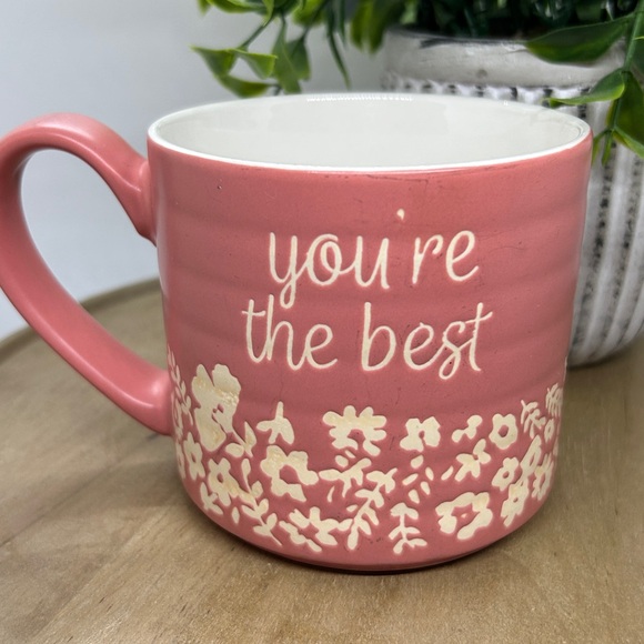 Threshhold Coffee Pink Floral Mug You Are The Best 14Oz. by Target - Picture 3 of 10
